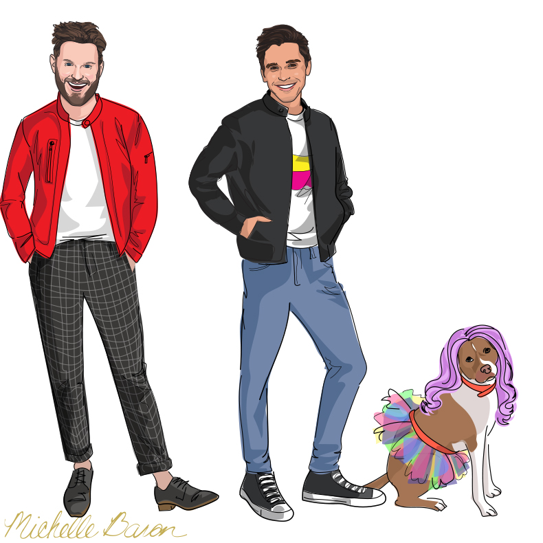 Michelle Baron Illustration Fab Five illustrations for Running Press Queer Eye Find the Fab Five Book